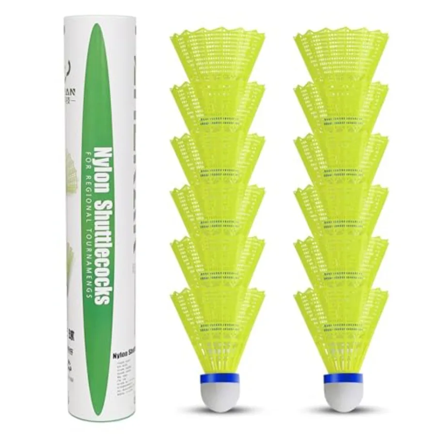Nylon Shuttlecock 12 - Kaz Tüyü Badminton Topları, 12'li Paket